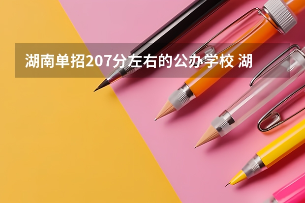 湖南单招207分左右的公办学校 湖单招学考230一250分的公办学校有那些