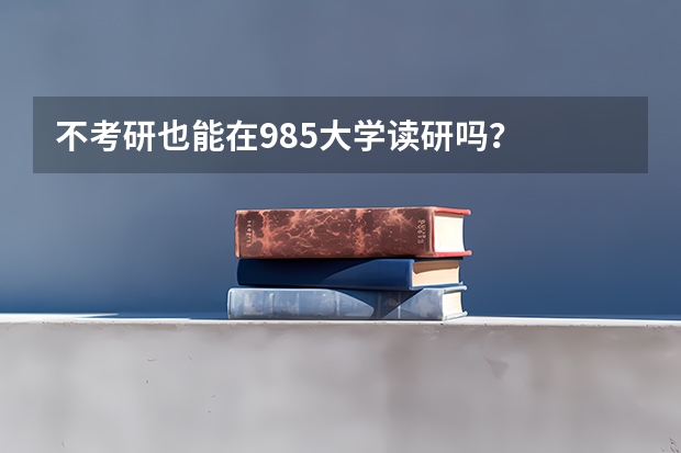 不考研也能在985大学读研吗？