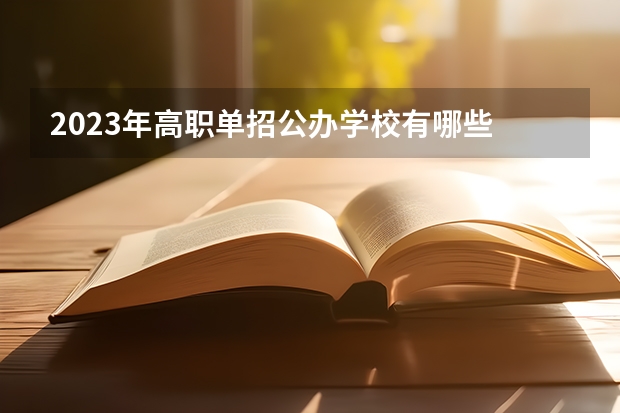 2023年高职单招公办学校有哪些